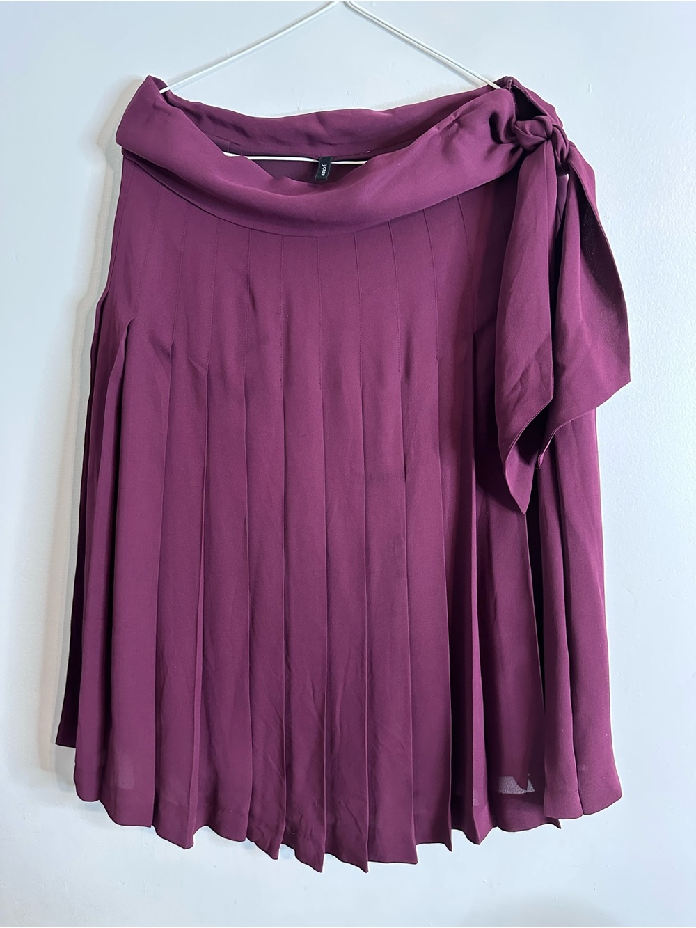 J. Crew Wine-Purple Pleated Midi Skirt S